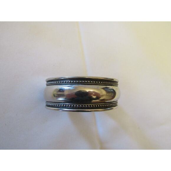 Silver Toe Etched Open Bangle Wrist Bracelet Minimalist Neutral Grunge Whimsygot - Picture 1 of 5